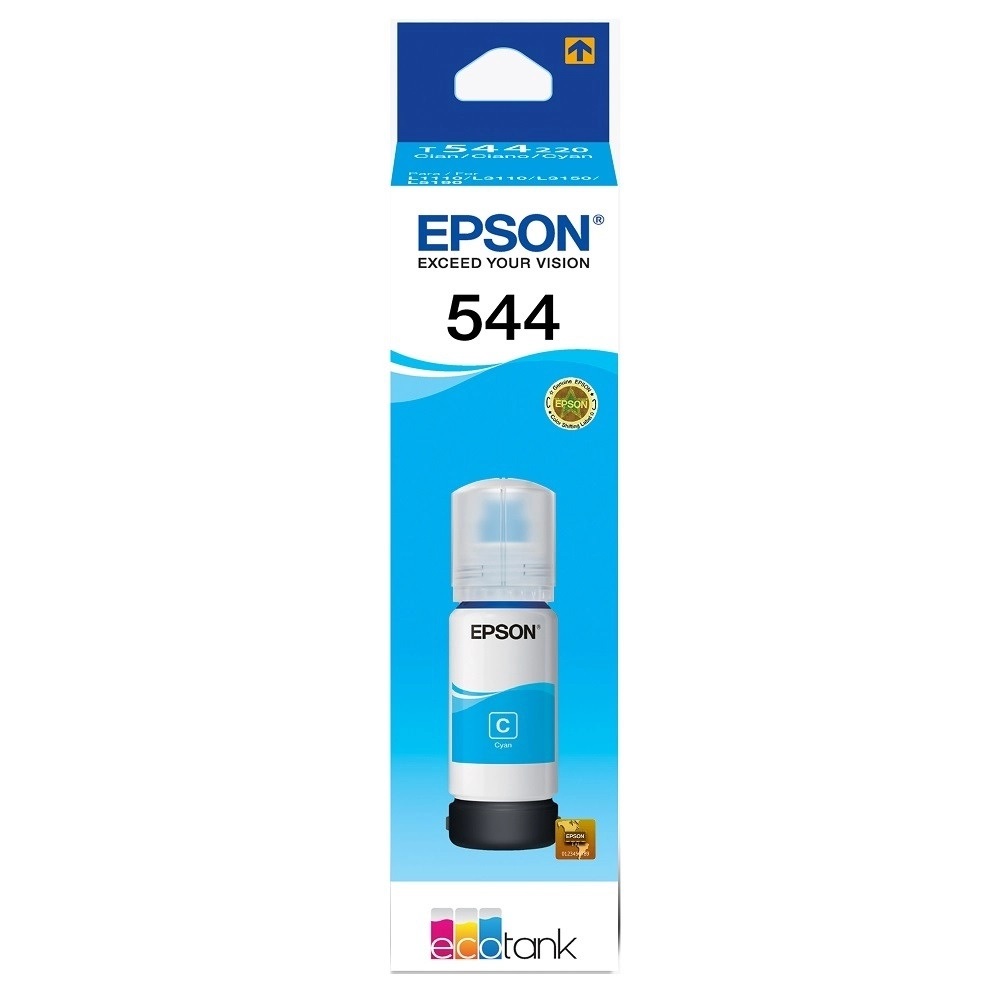 Botella deTinta Epson Ecotank T544 Cyan 65ml L3150 L3110/L5190/L3210/L3250/1210
