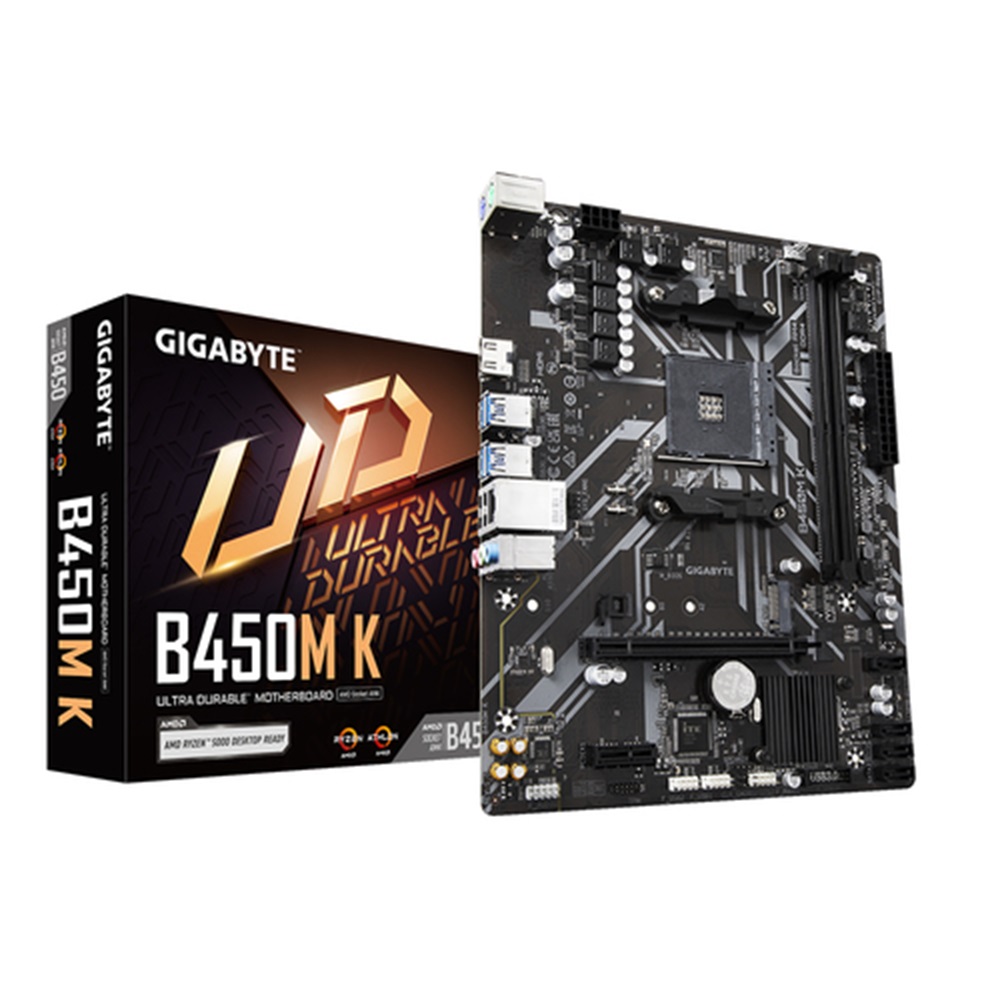 Tarjeta Madre Gigabyte B450M K Socket AM4 2x DDR4-SDRAM 4x SATA III Micro ATX 2x Usb 2.0 4x Usb 3.2 Gen 1 1x HDMI