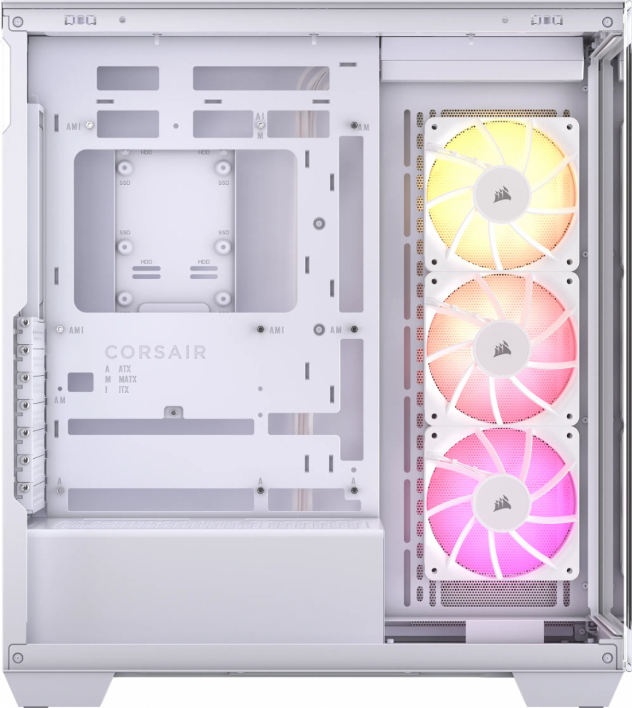 Gabinete Corsair 3500X ARGB Midi-Tower Mini-ITX/Micro-ATX/ATX/E-ATX USB 3.2 sin Fuente 3 Ventiladores RGB Instalados