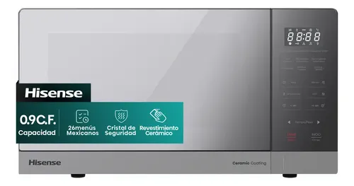 Horno de microondas hisense hmms2509sp 0.9 pies cúbico. color silver inox -