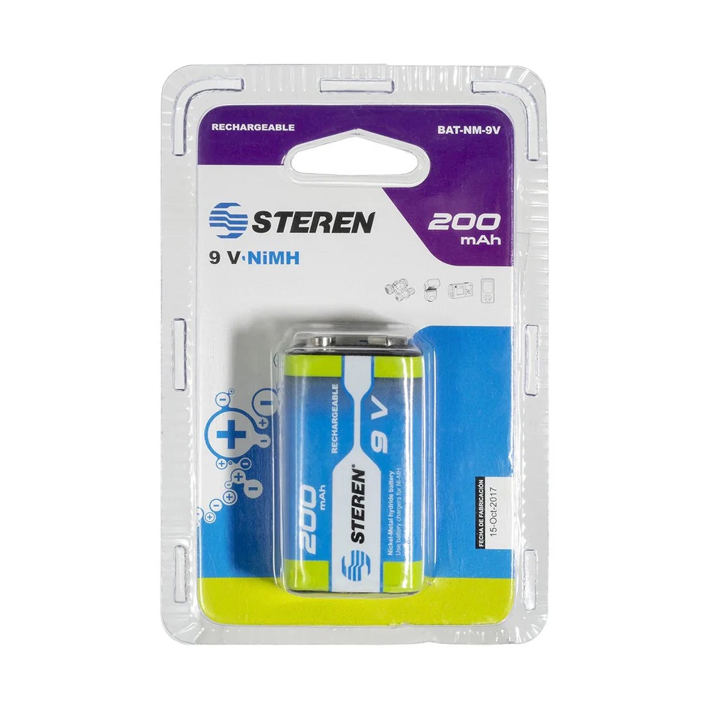 Pila Recargable Steren BAT-NM-9V 9V 1 Pieza