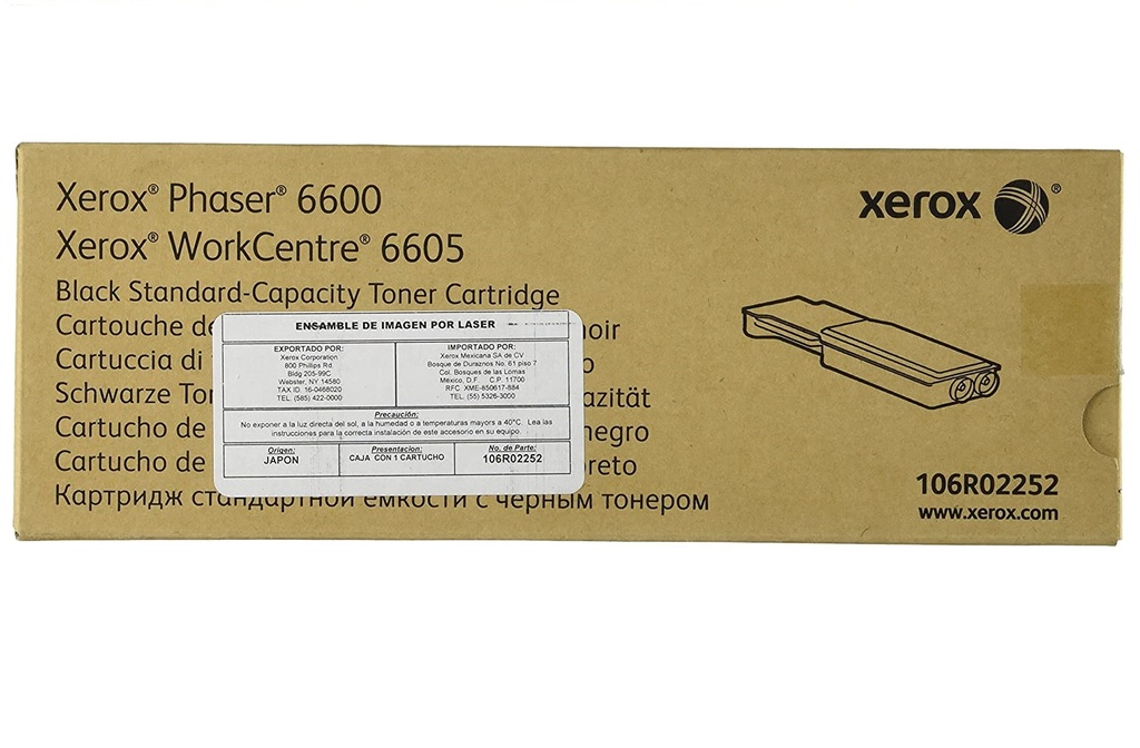 Cartucho Tóner Xerox 106R02252 Negro 3000 Páginas