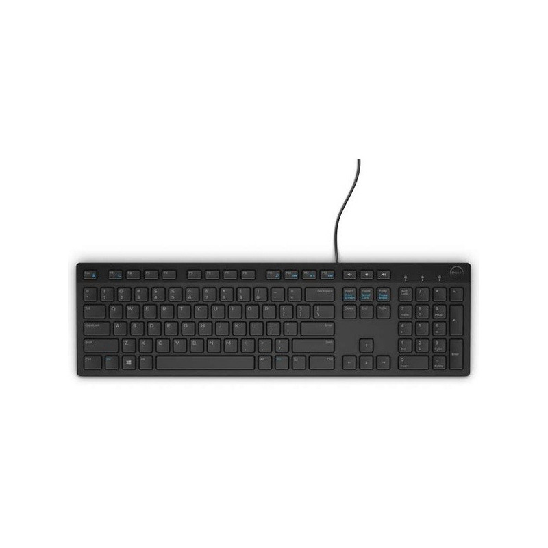 Teclado alambrico dell en ingles modelo kb216-bk-us color negro