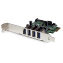 Tarjeta PCI Express de Perfil Bajo StarTech 5 Gbit/s 4 Puertos USB 3.0