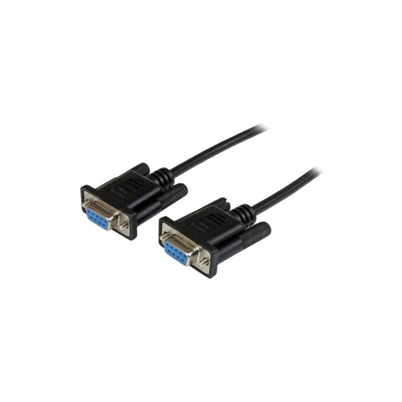 Cable de 2m nulo de módem serial rs232 db9 - hembra a hembra - color negro - startech.com mod. scnm9ff2mbk