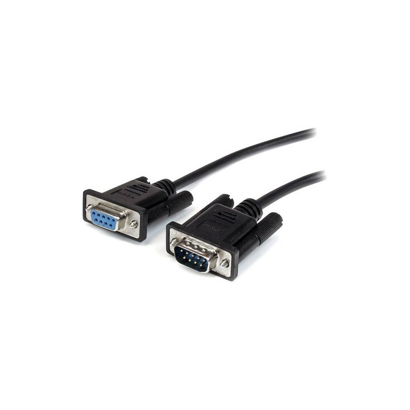 Cable 1m de extensión directo straight through serial rs232 video pantalla ega db9 macho a hembra - extensor negro - startech.co