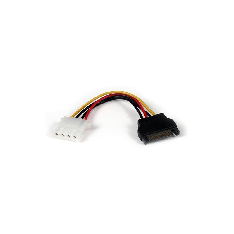 Cable de alimentación de 15cm adaptador molex lp4 a sata - hembra a macho - cable convertidor - startech.com mod. lp4satafm6in