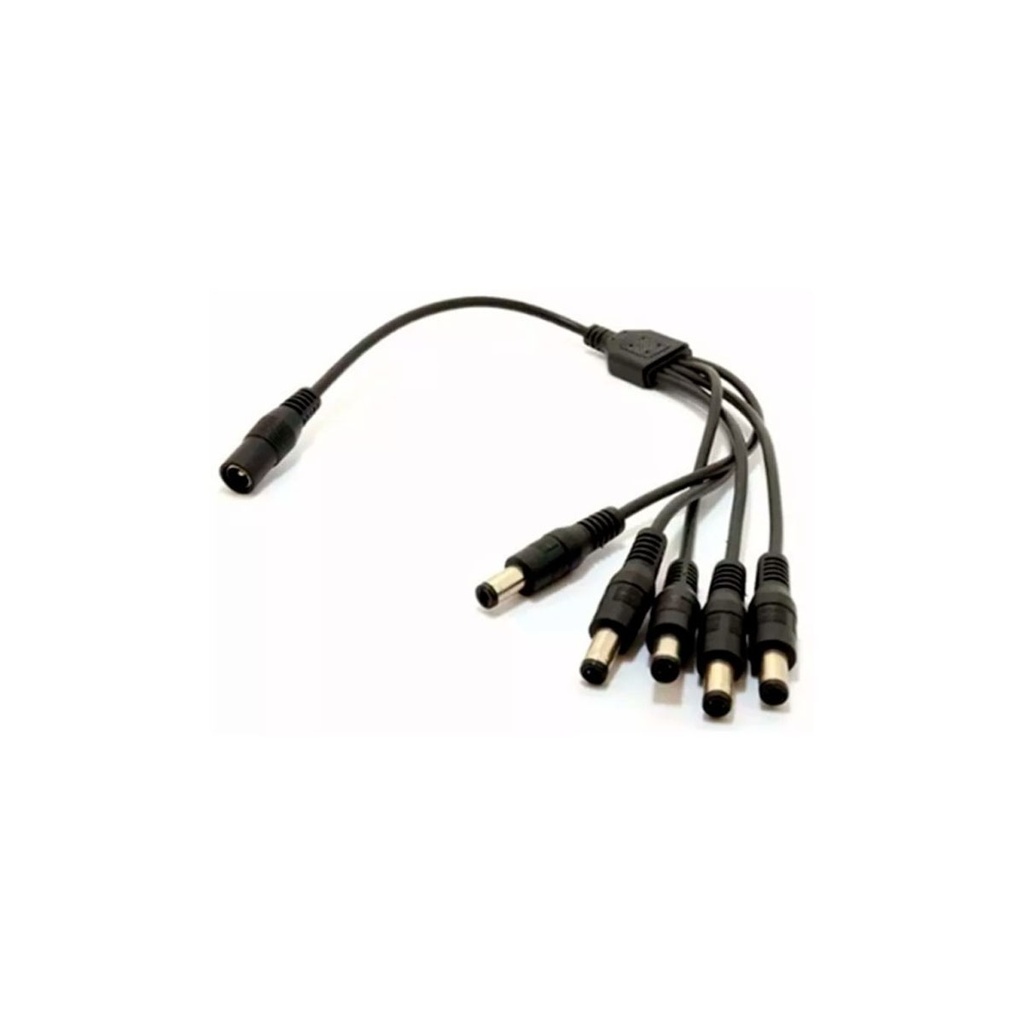 Divisor de energia saxxon psuwb08 pulpo c/5 conectores macho 2.1mm 1 conector hembra