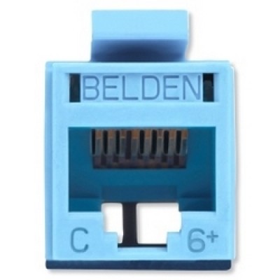 Conector modular jack rj45 cat6 revconnect belden rv6mjkutb-s1 estilo keyconnect azul compatible con faceplate ax102660,ax102655