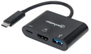 Convertidor video manhattan usb-c a hdmi-h + usb3 + usbc 152037