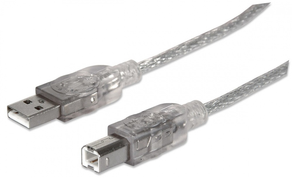 Cable de Alta Velocidad USB 2.0 Manhattan USB A Macho - USB B Macho 3 Metros