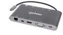 Convertidor manhattan 152808 video usb-c a hdmi/dpmini/svga/rj45/3.5mm