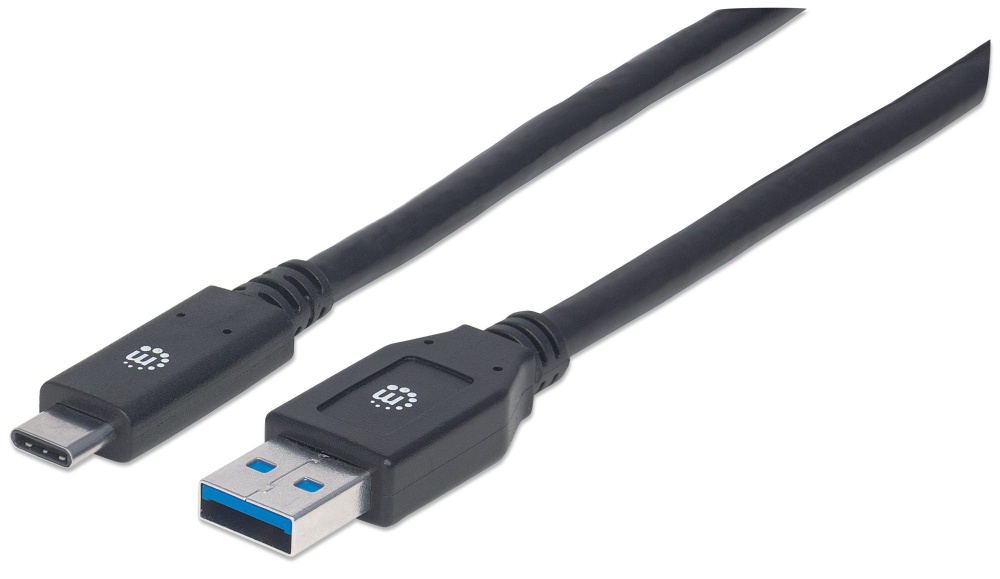 Cable USB A 3.1 Macho a USB C 3.1Macho Manhattan  3 Metros Negro