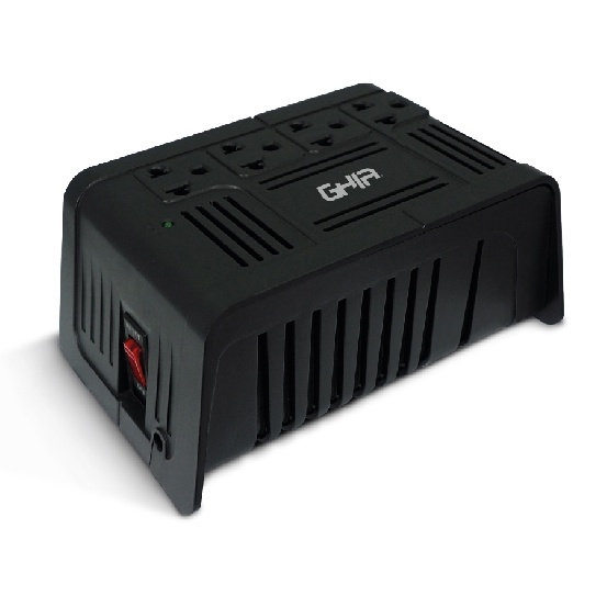 Regulador de voltaje ghia 1000va 400w 4 contactos.