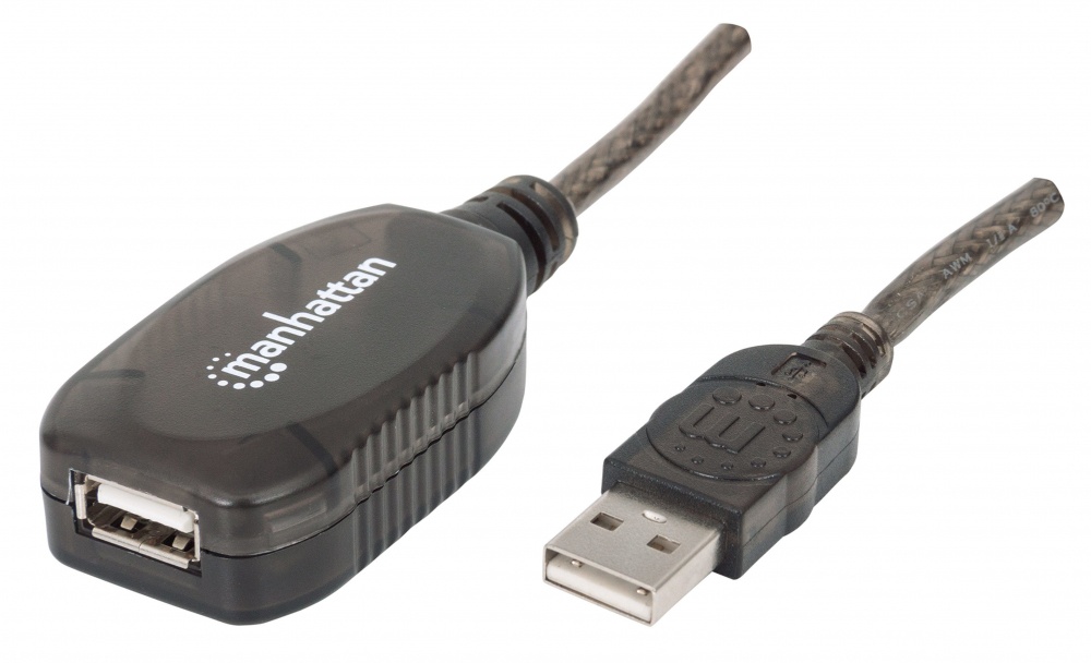 Cable De Extensión Activa USB Manhattan USB De Alta Velocidad USB A Macho - USB A Hembra 20 Metros