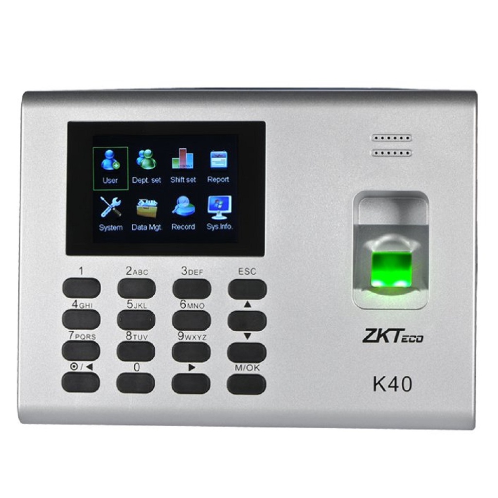 Control de Acceso y Asistencia Biométrico ZKTeco ZK-K40 ID 1000 Usuarios 80,000 Registros