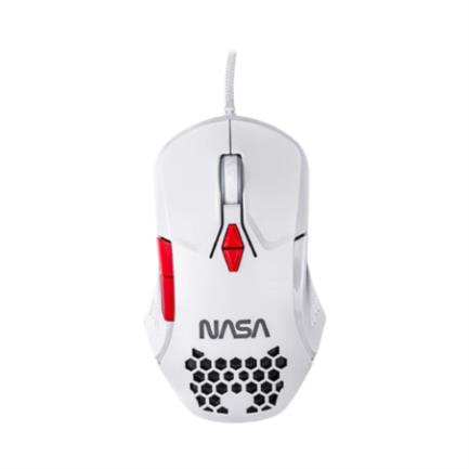 Mouse gamer nasa by techzone ns-gm04 alambrico led rgb blanco 7 botones hasta 6400 dpis