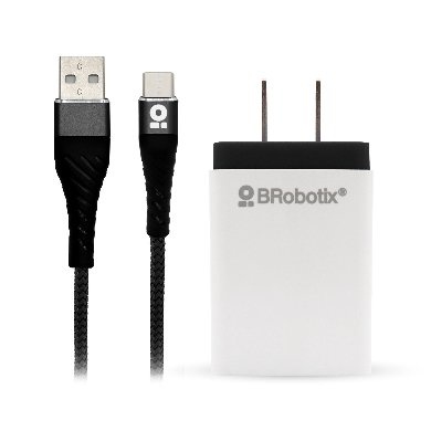 Cargador brobotix usb c/cable tipo c carga rápida 963325 - negro