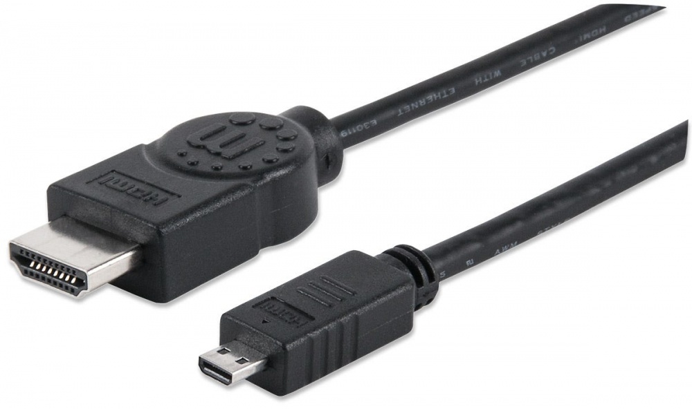 Cable HDMI Manhattan De Alta Velocidad Con Canal Ethernet HDMI Macho - micro HMDI 2 Metros