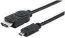 Cable HDMI Manhattan De Alta Velocidad Con Canal Ethernet HDMI Macho - micro HMDI 2 Metros