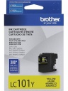Cartucho de tinta brother lc101y amarillo rendimiento de 300 pag p/j87