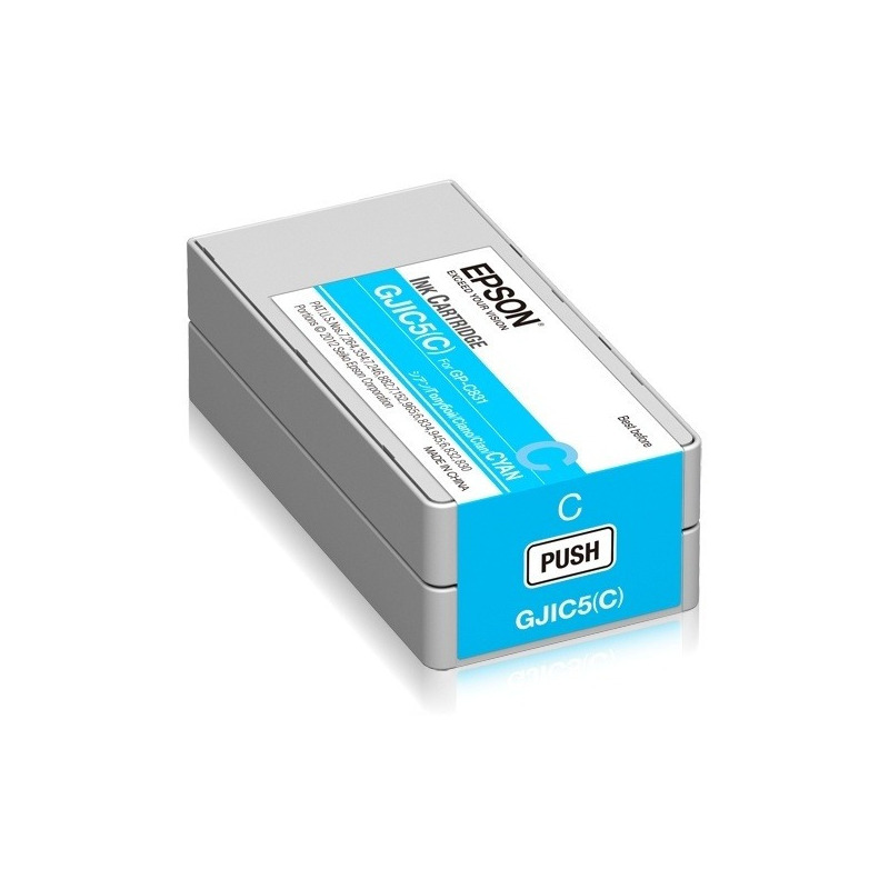 Cartucho epson colorworks de tinta gp-c831 gjic5(c) cyan (c13s020564)
