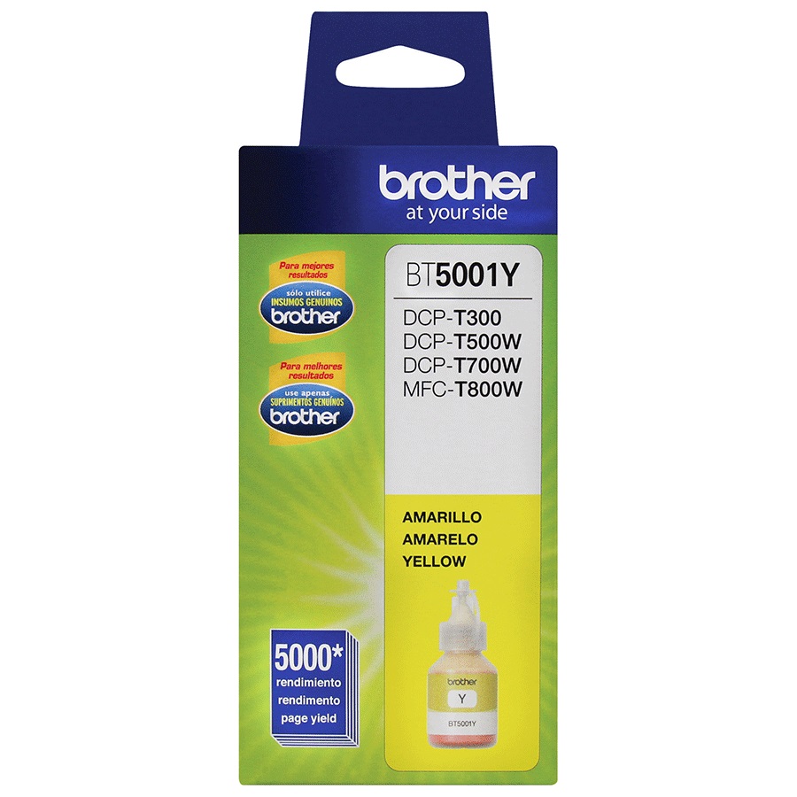 Botella de Tinta Brother BT5001Y Amarillo 5,000 Páginas
