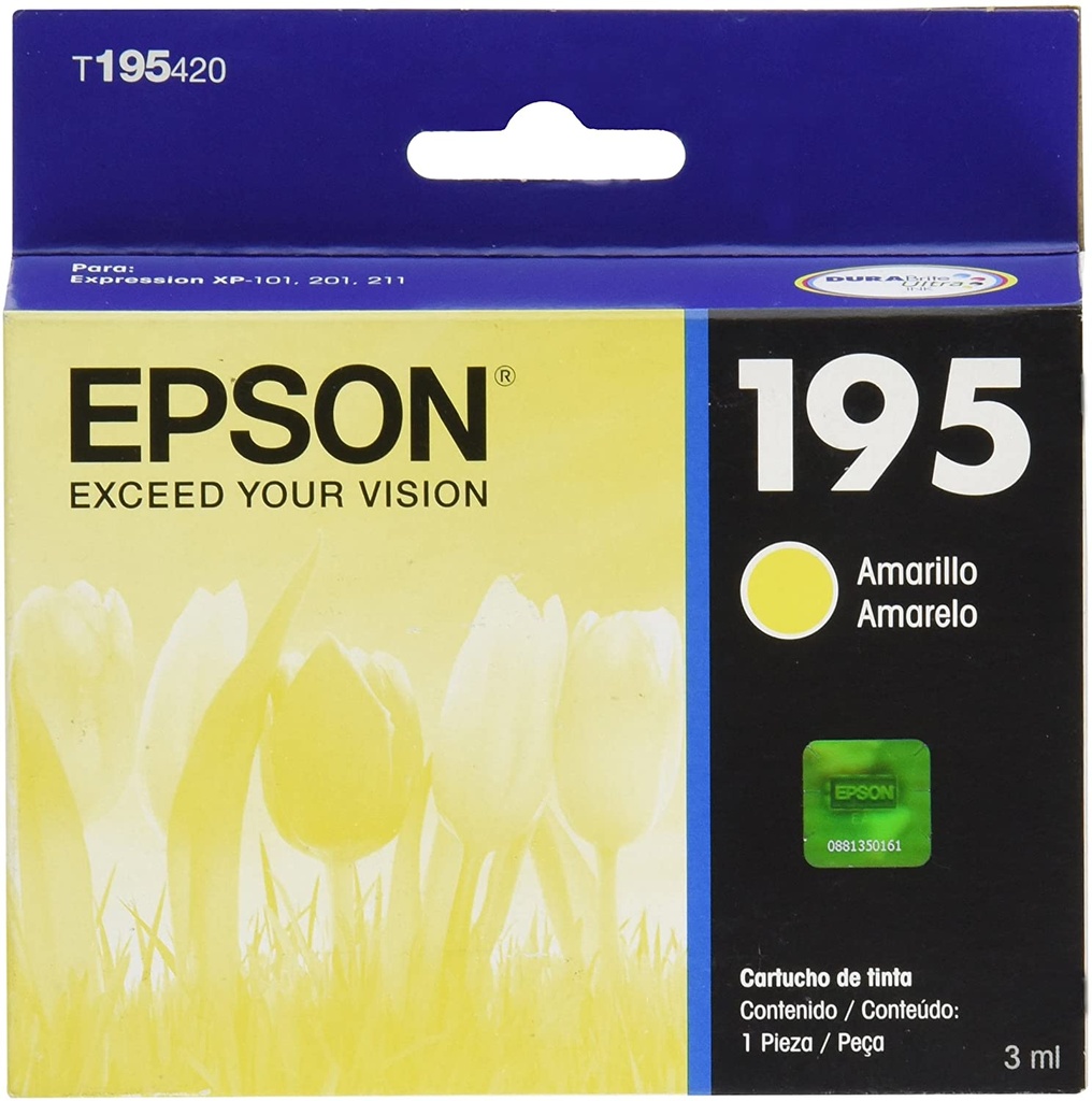 Cartucho Epson  T195 Amarillo para XP-201 101 211 4ml t195420-al