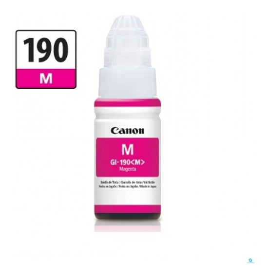 Botella De Tinta Canon GI-190 Magenta 70ml para Pixma G1100 G2100 G3100 G3102
