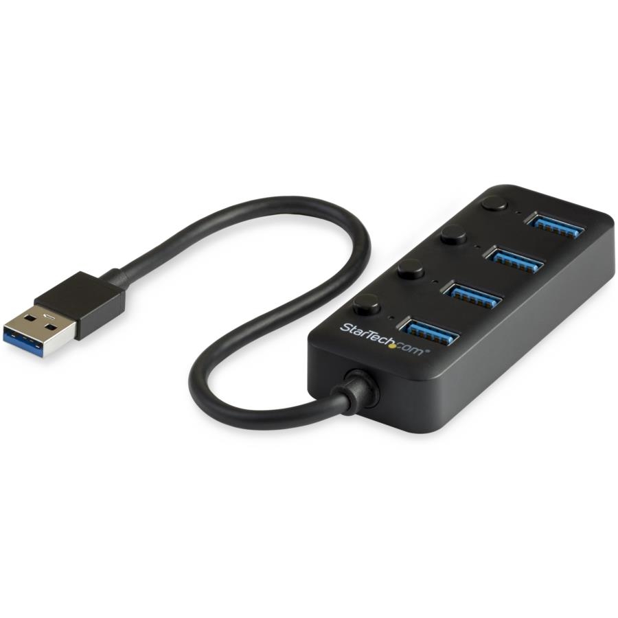 Hub usb 3.0 de 4 puertos - usb de 4 puertos usb-a con interruptores individuales de encendido