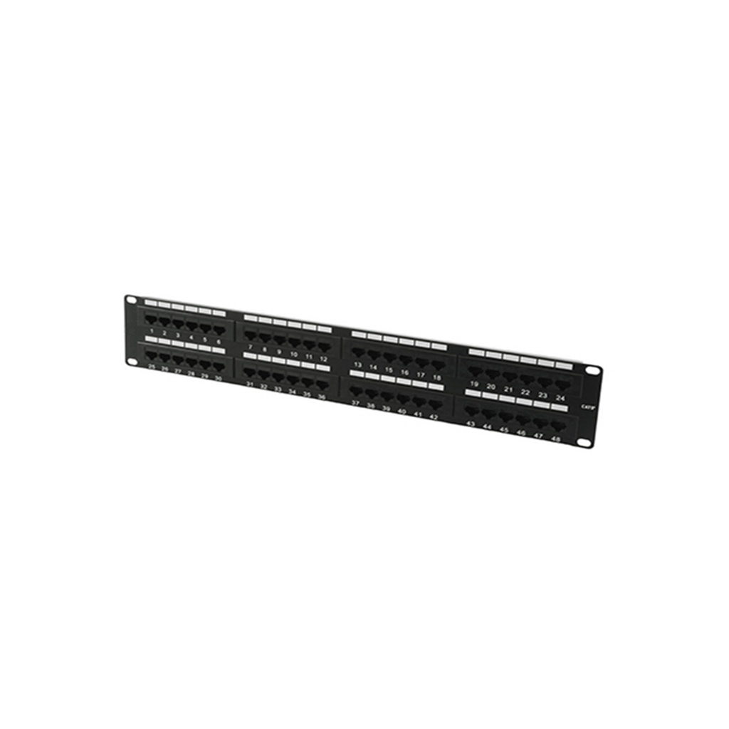 Patch panel nitrotel 48 puertos utp cat.5e 110 idc t568a/b ntpp5e48u