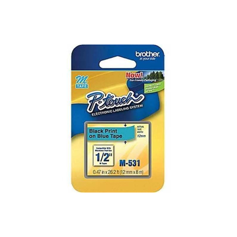 Cinta brother m531 negro sobre azul 12mmx8m pt85/pt65 