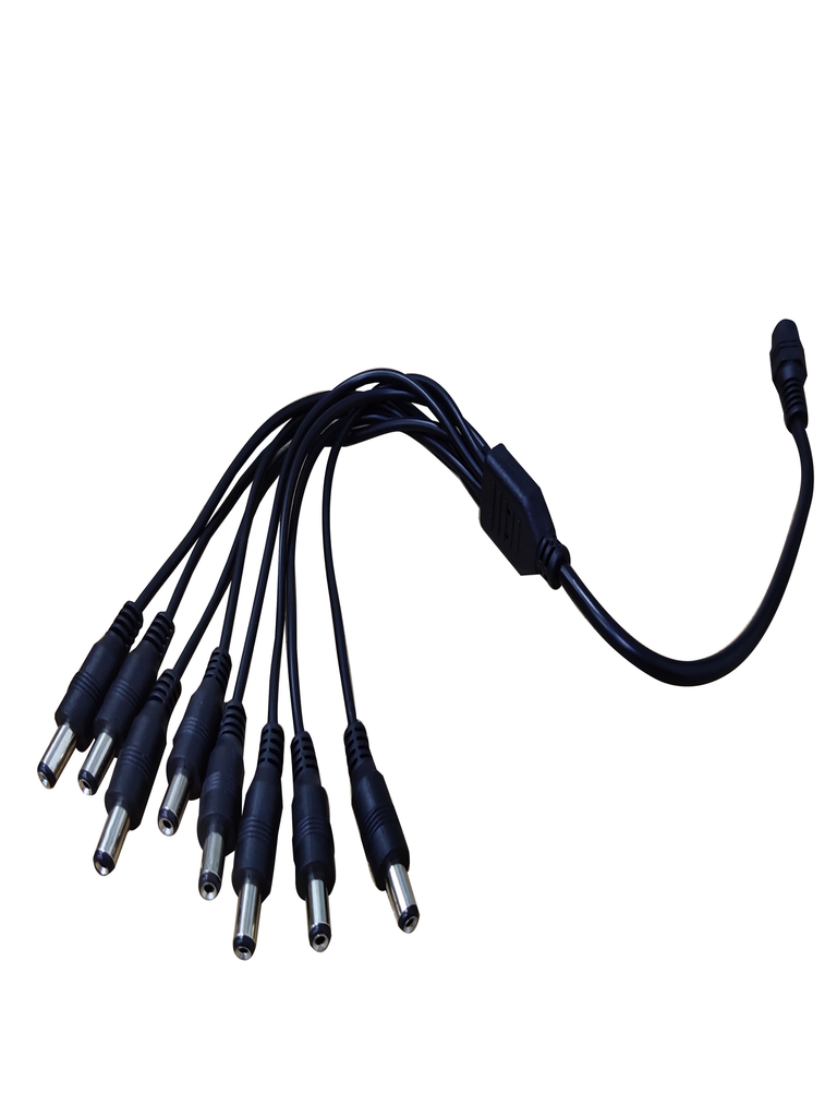 Divisor de Energía Saxxon para 8 Cámaras/1 Conector Hembra + 8 Conectores Macho/2.1mm