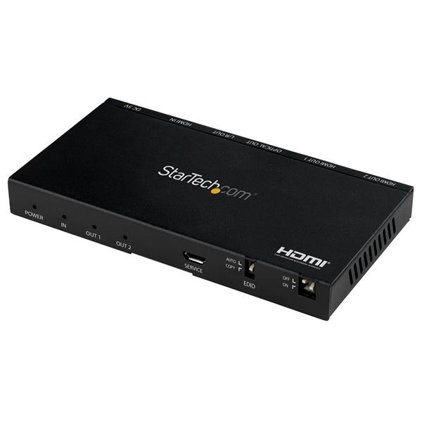 Splitter hdmi de 2 puertos (1x2) de audio y video hdmi 2.0 4k 60hz con escalador y extractor de audio (3.5mm