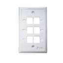 Placa de Pared Faceplate Nitrotel de 6 Puertos Blanco