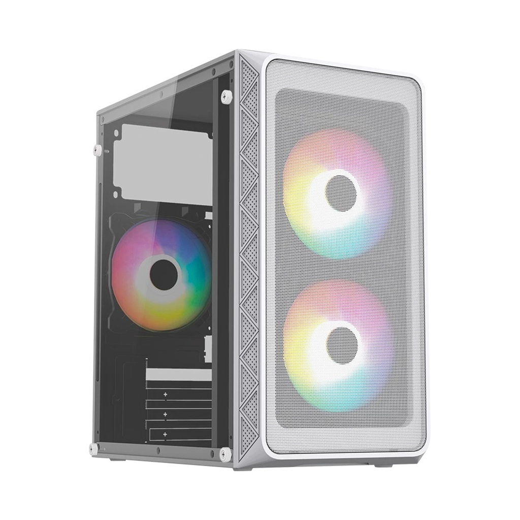 Gabinete Acteck Doom Pro Mesh GI730M Mini-Tower Micro-ATX/Mini-ITX USB 2.0/3.0 con Fuente 600W 3 Ventiladores 