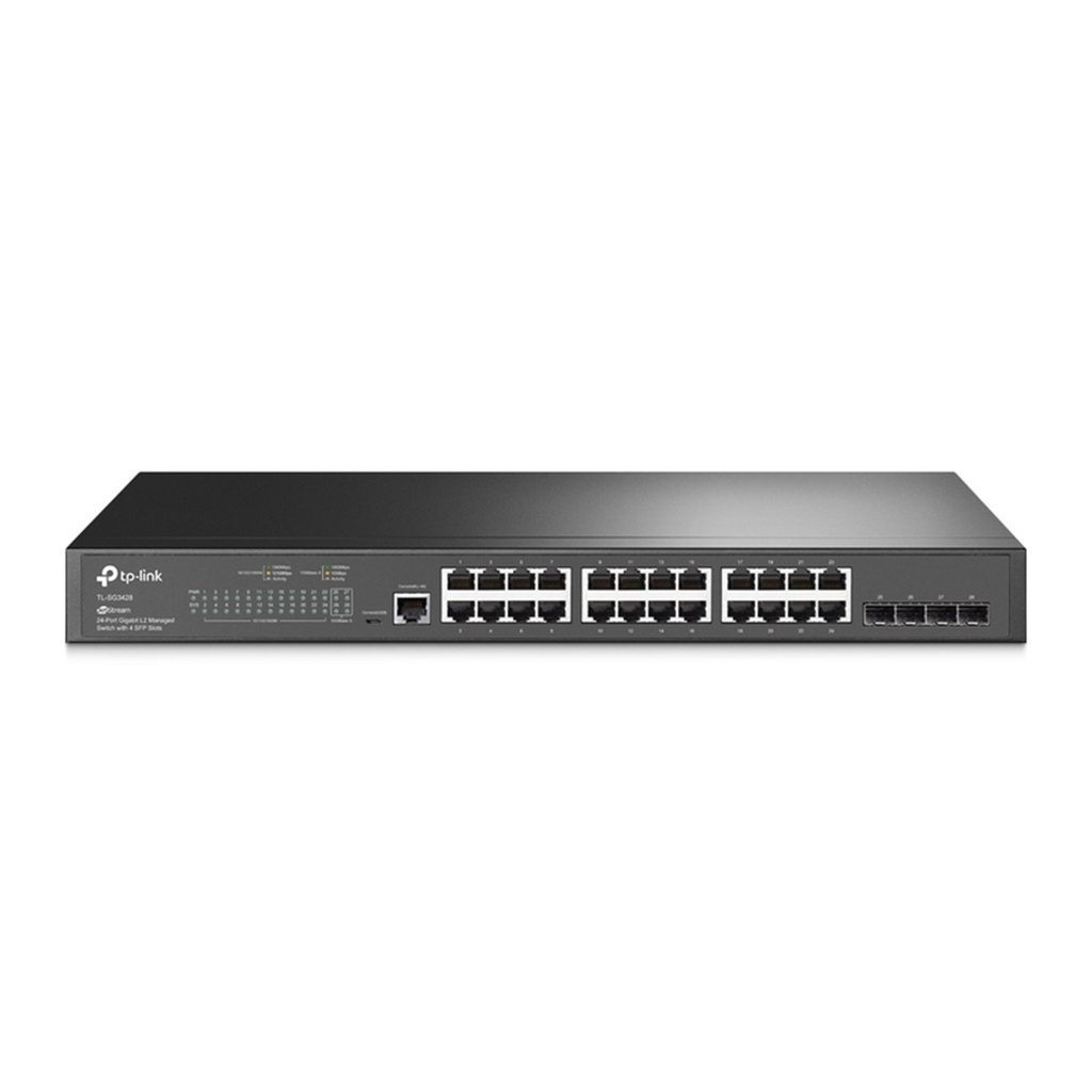 Switch TP-Link Gigabit Ethernet TL-SG3428 24 Puertos 10/100/1000Mbps + 4 Puertos SFP 56 Gbit/s 8.000 Entradas Gestionado