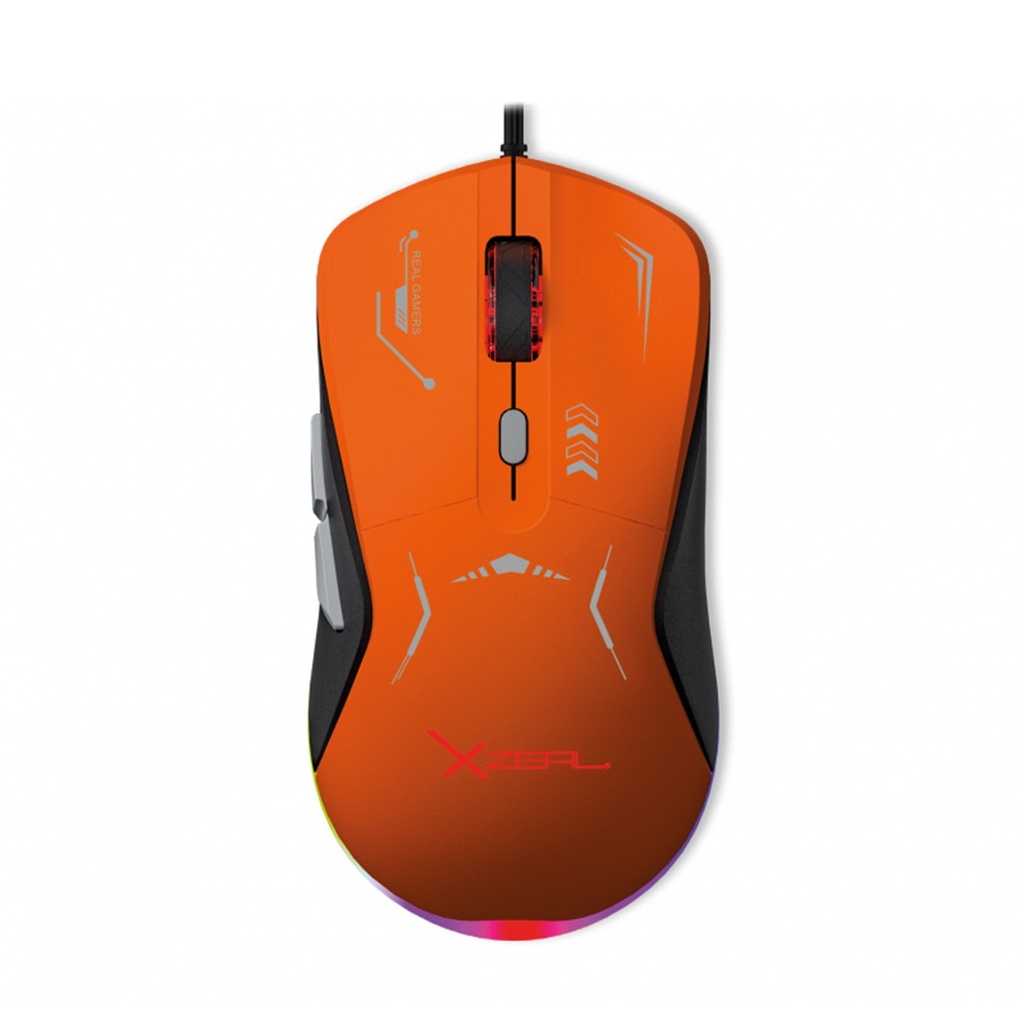 Mouse Gamer Ergonómico Xzeal XZ-401 Alámbrico Óptico 7.200DPI USB A