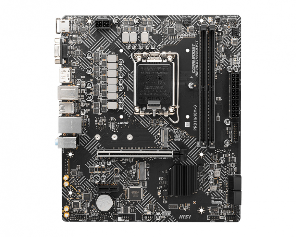 Tarjeta madre msi pro h610m-g socket 1700 2*ddr5 5600mhz hdmi dp vga micro atx