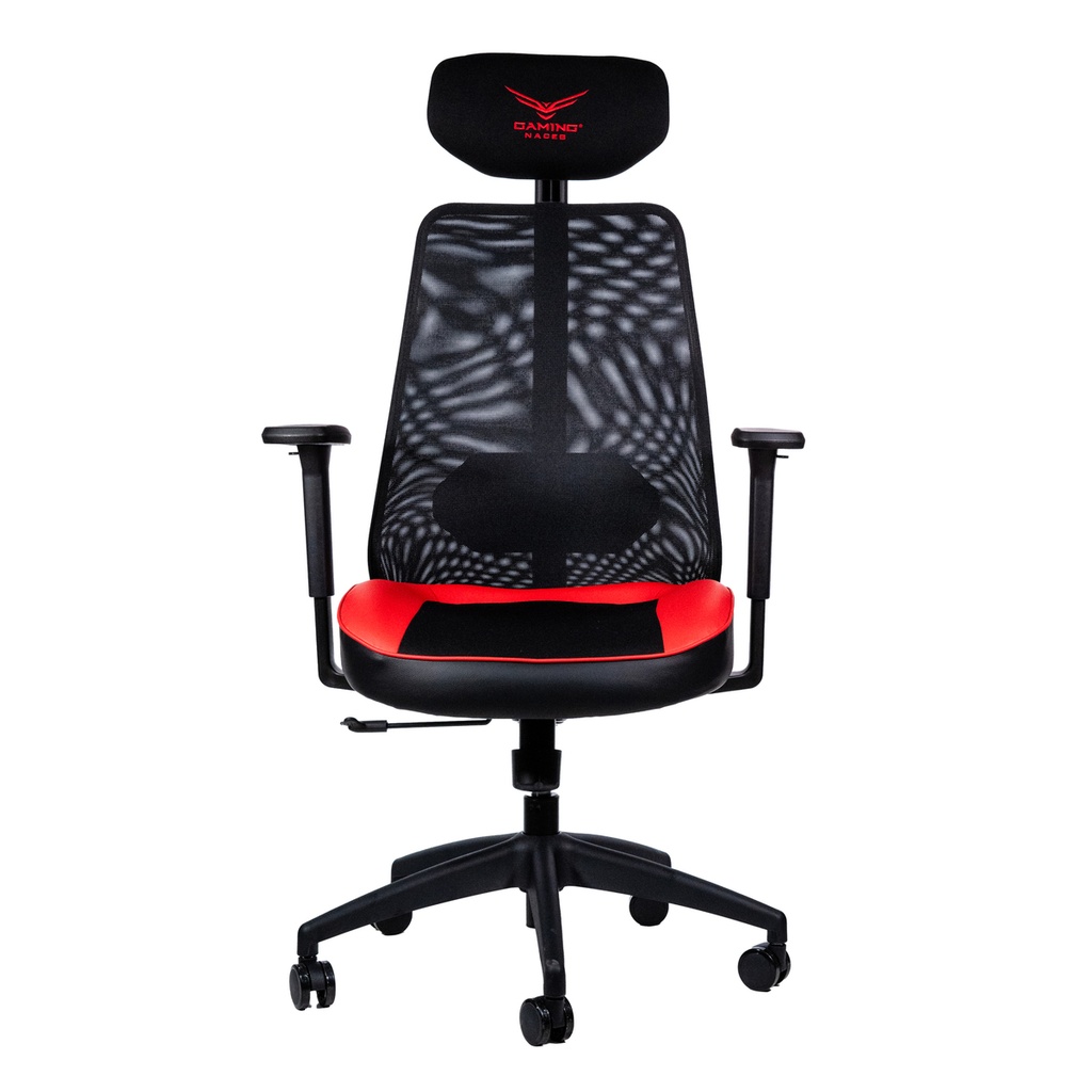 Silla Gamer Naceb NA-09S4R X-one De Mesh Hasta 140kg Con Descansabrazos Y Soporte Lumbar