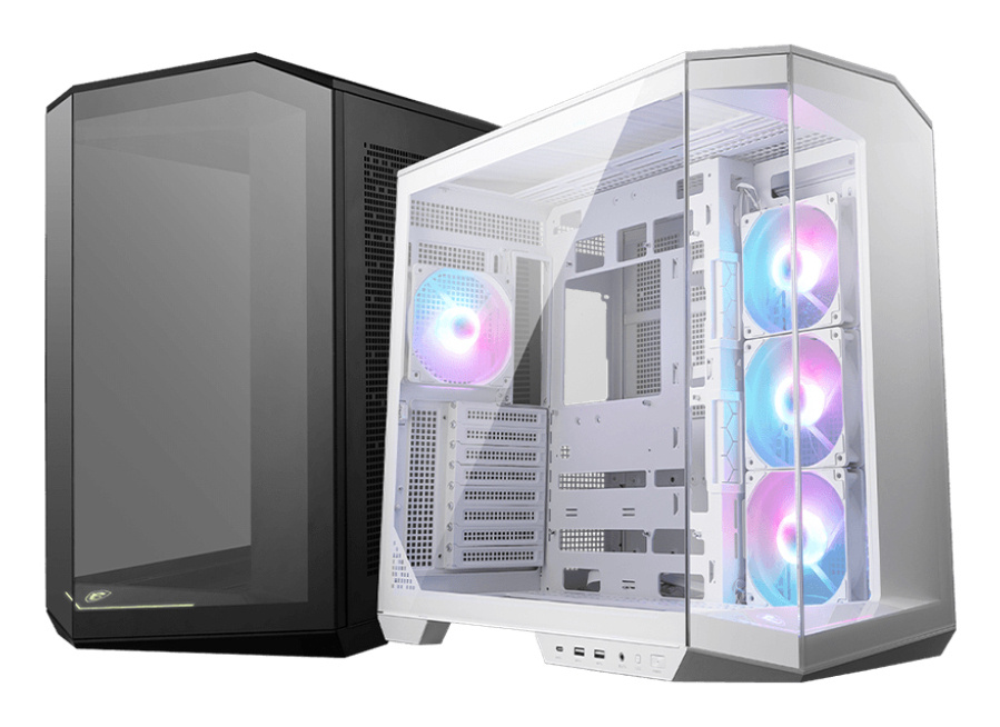 Gabinete msi mag pano 100r pz white blanco vidrio templado 4*ventilador atx sin fuente