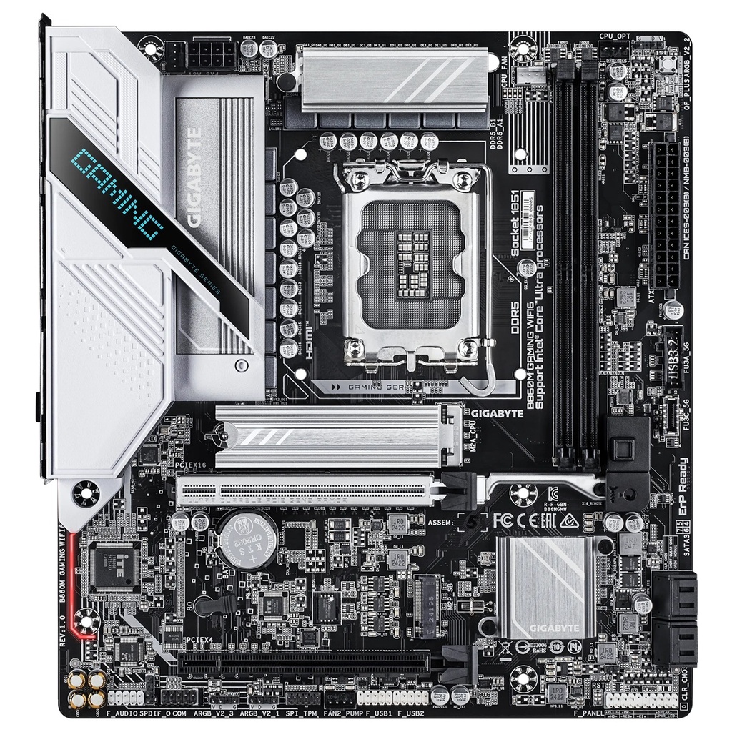 Tarjeta Madre Gigabyte B860M GAMING WIFI6 S-1851 Micro ATX  64 GB DDR5