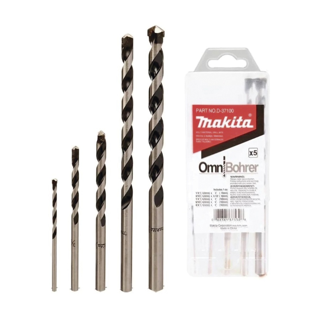 Juego de 5 Brocas Makita D37100 Brocas Para Concreto 
