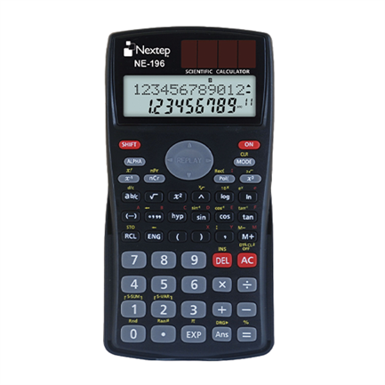 Calculadora científica nextep ne-196 10+2 dígitos doble línea - 240 funciones  solar/batería