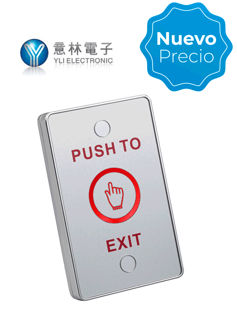 Yli tsk830a - botón liberador touch con iluminación led interiores con salidas no y nc no requiere caja de instalación / #nuevop