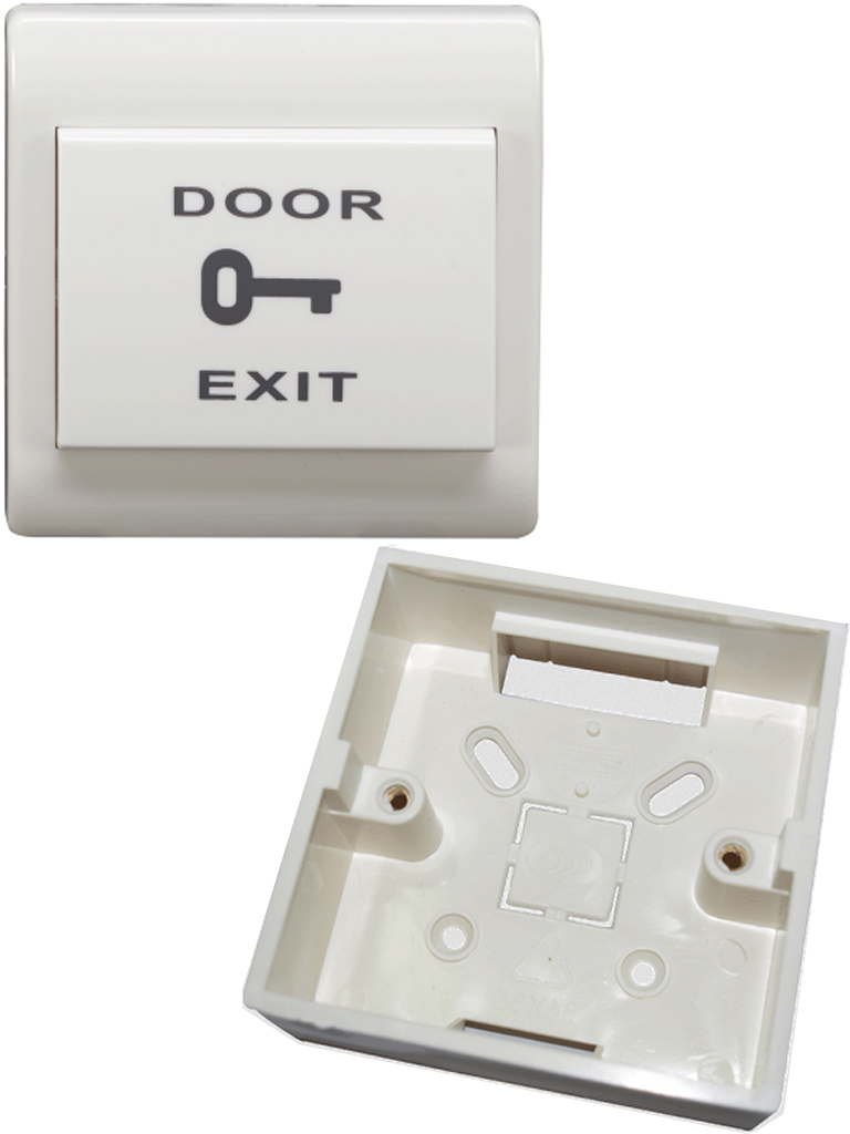 Botón Liberador YLI PBK-812 Para Control De Acceso Incluye Caja Para Instalación