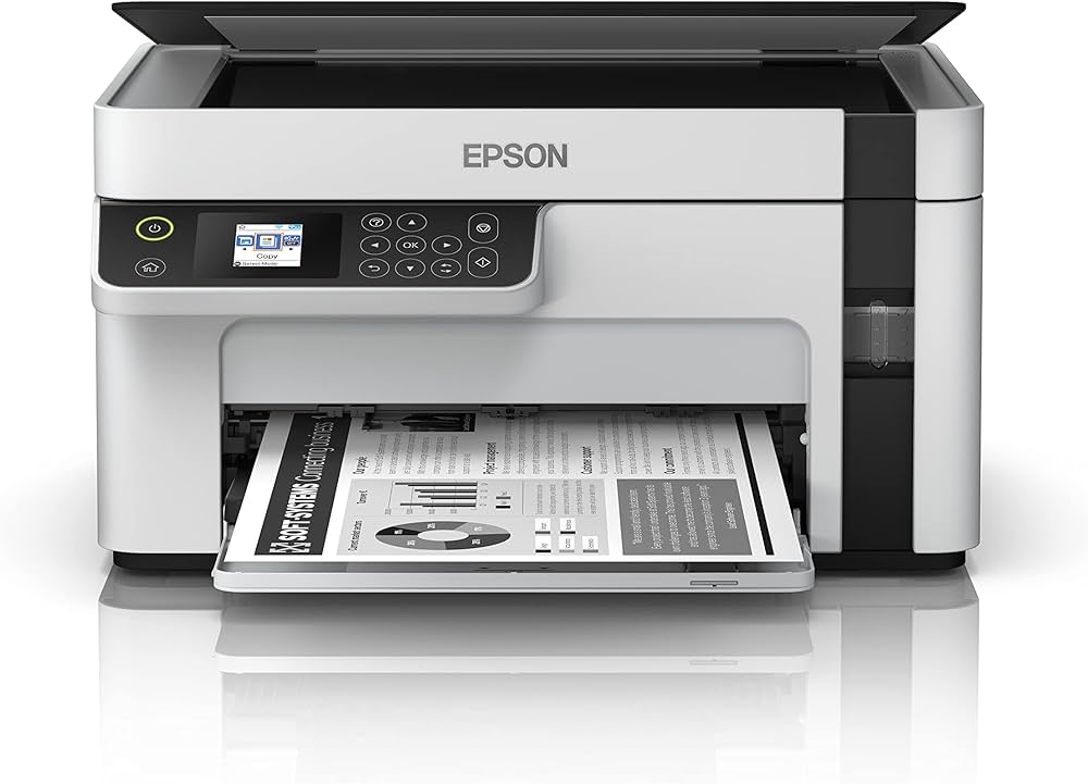 Multifuncional Epson EcoTank M2120 Blanco y Negro Inyección Tanque de Tinta Inalámbrico Impr Scan Copiad