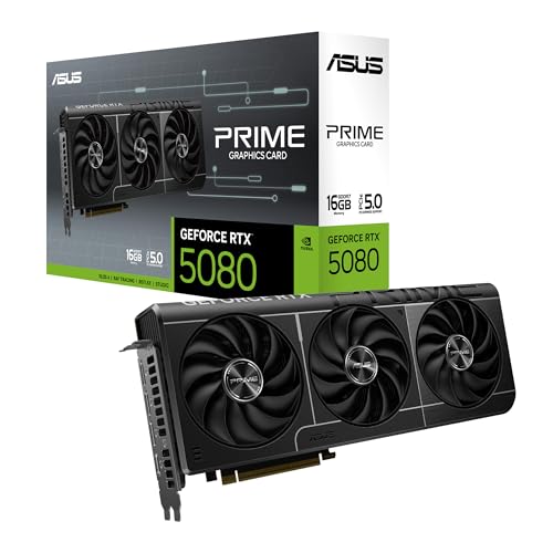 Tarjeta de Video ASUS PRIME NVIDIA GeForce RTX 5080 16GB GDDR7 3 Fan DLSS 4 PCI Express 5.0