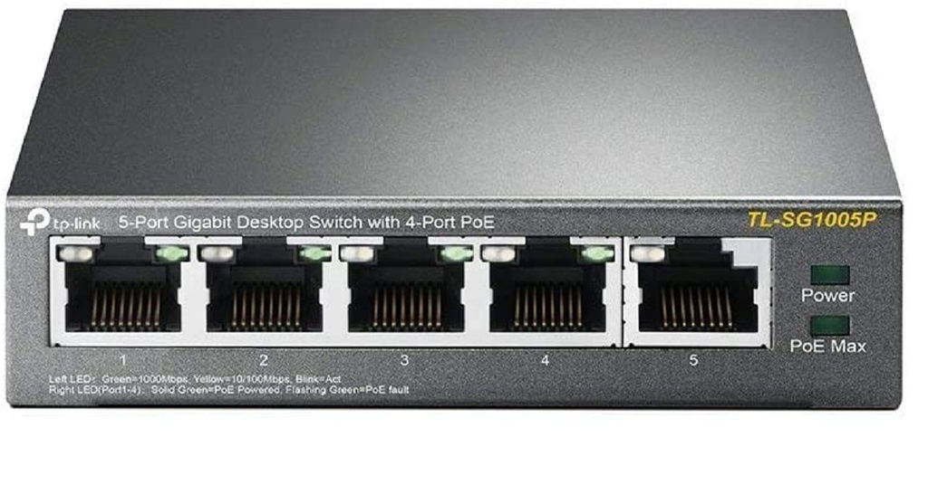 Switch TP-Link Gigabit Ethernet TL-SG1005P 5 Puertos 10/100/1000 10Gbit/s 2000 Entradas No Administrable