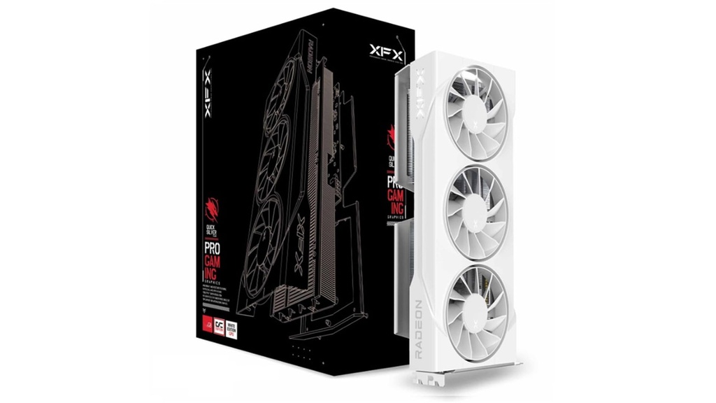 Tarjeta de video xfx rx-96ts316w7 swift rx9060xt oc 16gb gddr6 1900mhz 2*dp hdmi 3*fan blanca